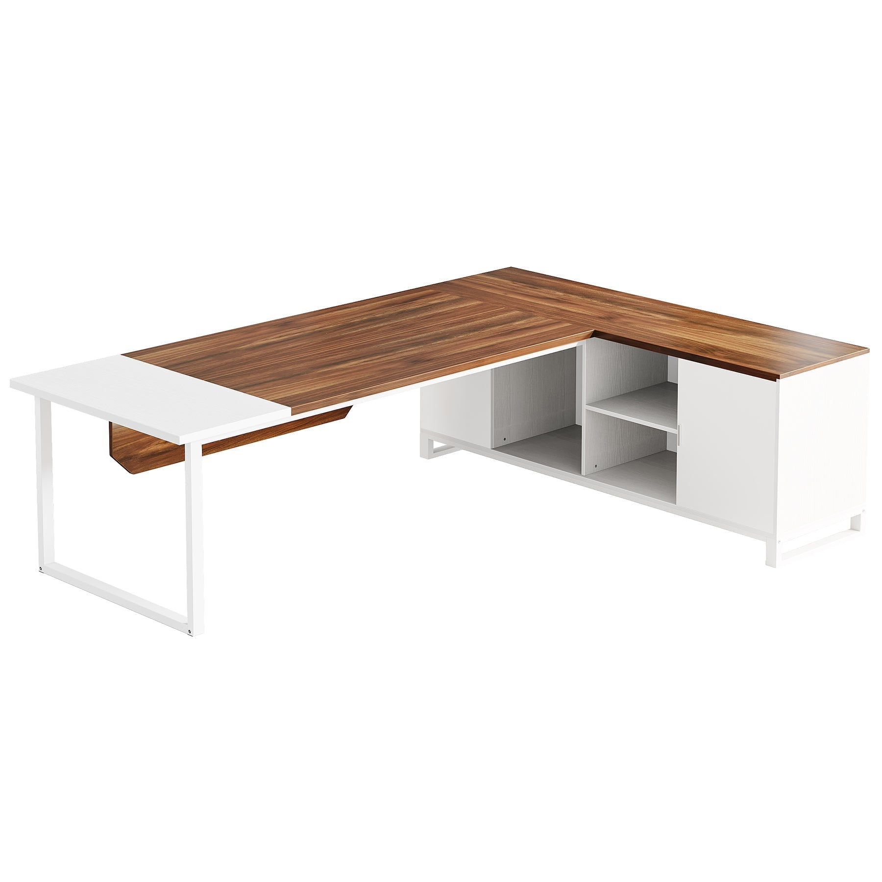 Large L-Shaped Desk, 70.87" Executive Desk with 55" File Cabinet Tribesigns